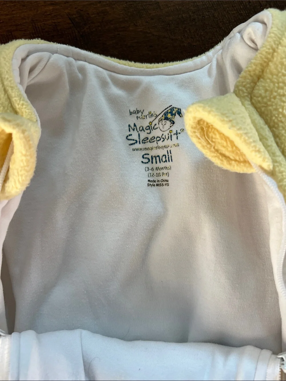 Magic Sleepsuit Yellow Fleece Baby Sleep Sack